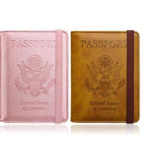 WALNEW RFID Passport Holder Cover Wallet for Women & Brown Leather Passh…